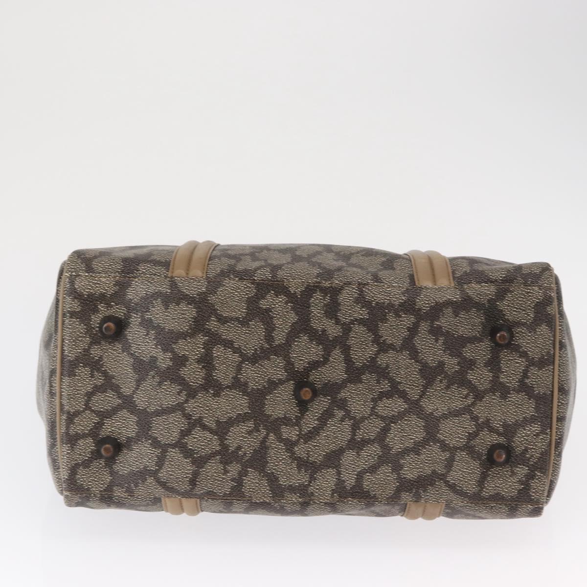 SAINT LAURENT Hand Bag PVC Leather Beige Gray Auth 162205