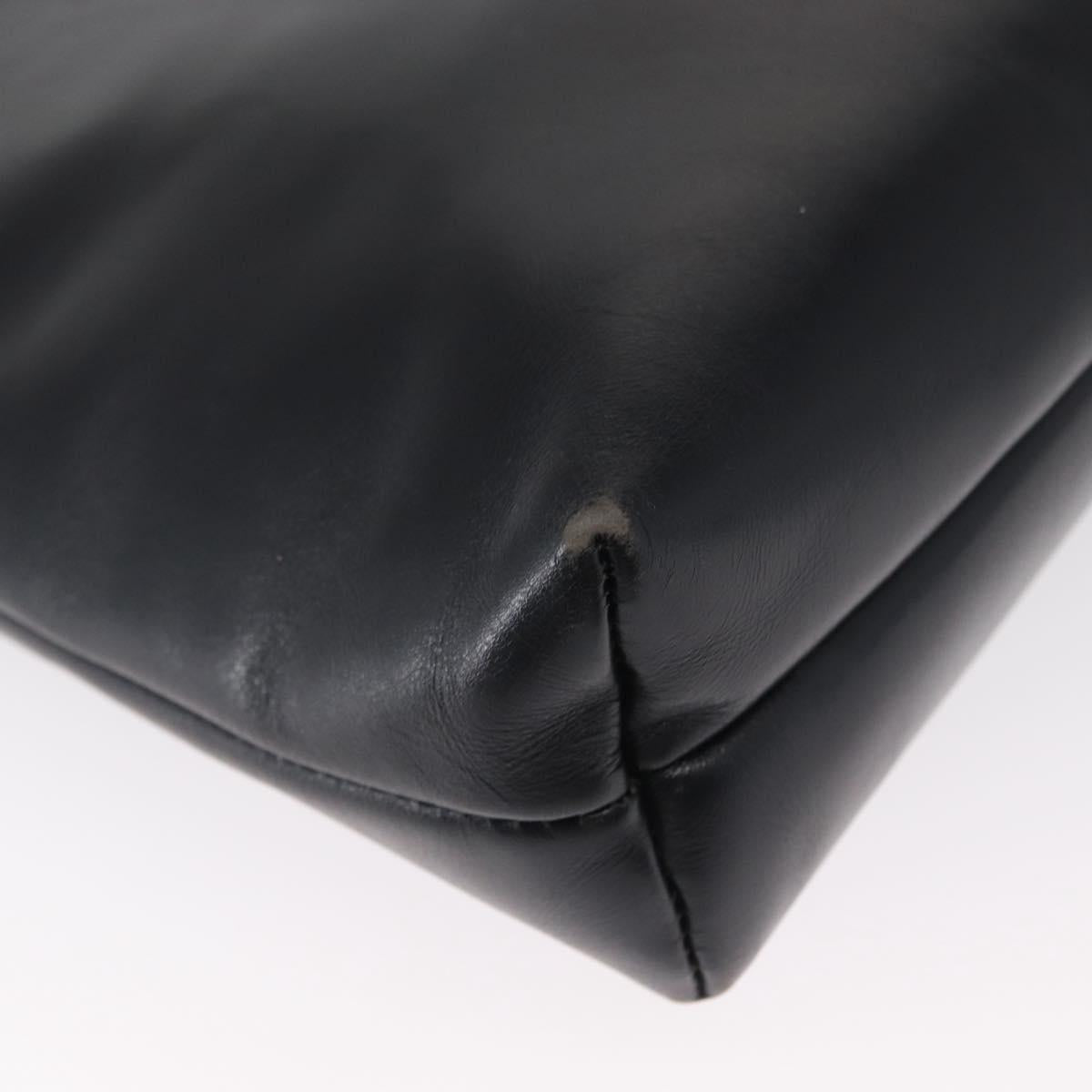 Salvatore Ferragamo Vala Shoulder Bag Leather Navy Gold Auth 162207