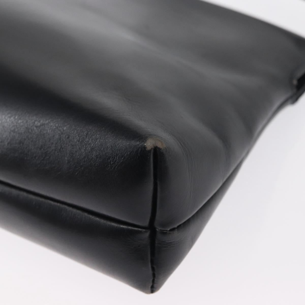 Salvatore Ferragamo Vala Shoulder Bag Leather Navy Gold Auth 162207