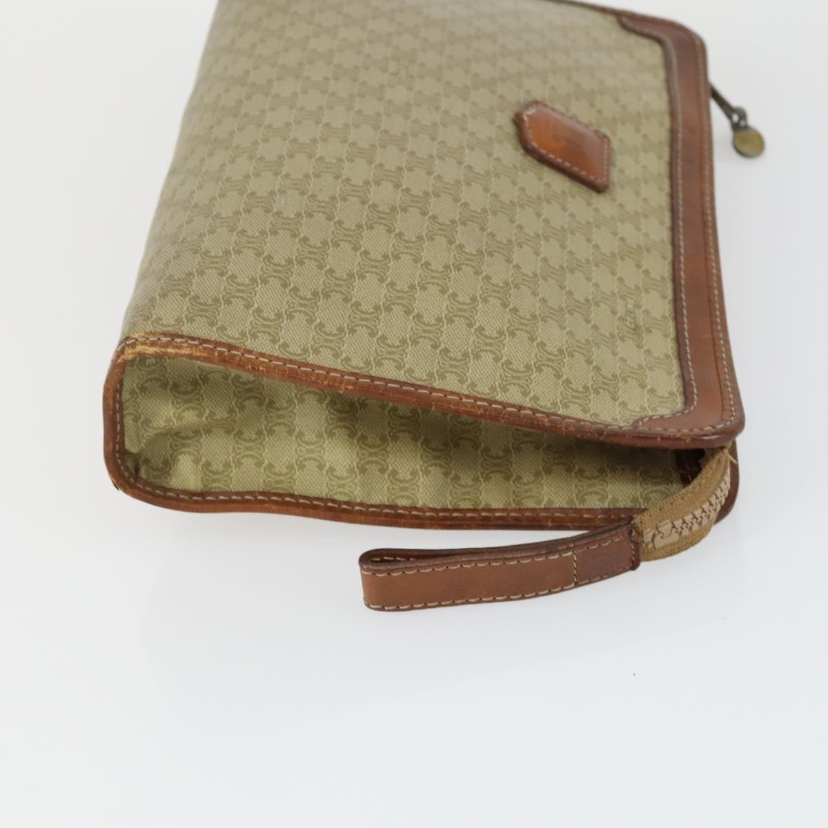 CELINE Macadam Canvas Bag PVC Leather 3 Set Black Beige Auth 162215