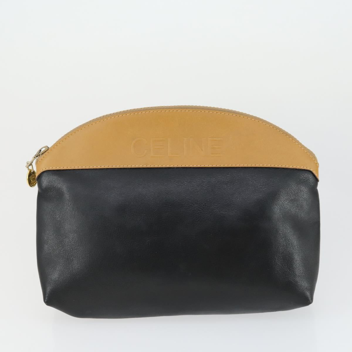 CELINE Macadam Canvas Bag PVC Leather 3 Set Black Beige Auth 162215