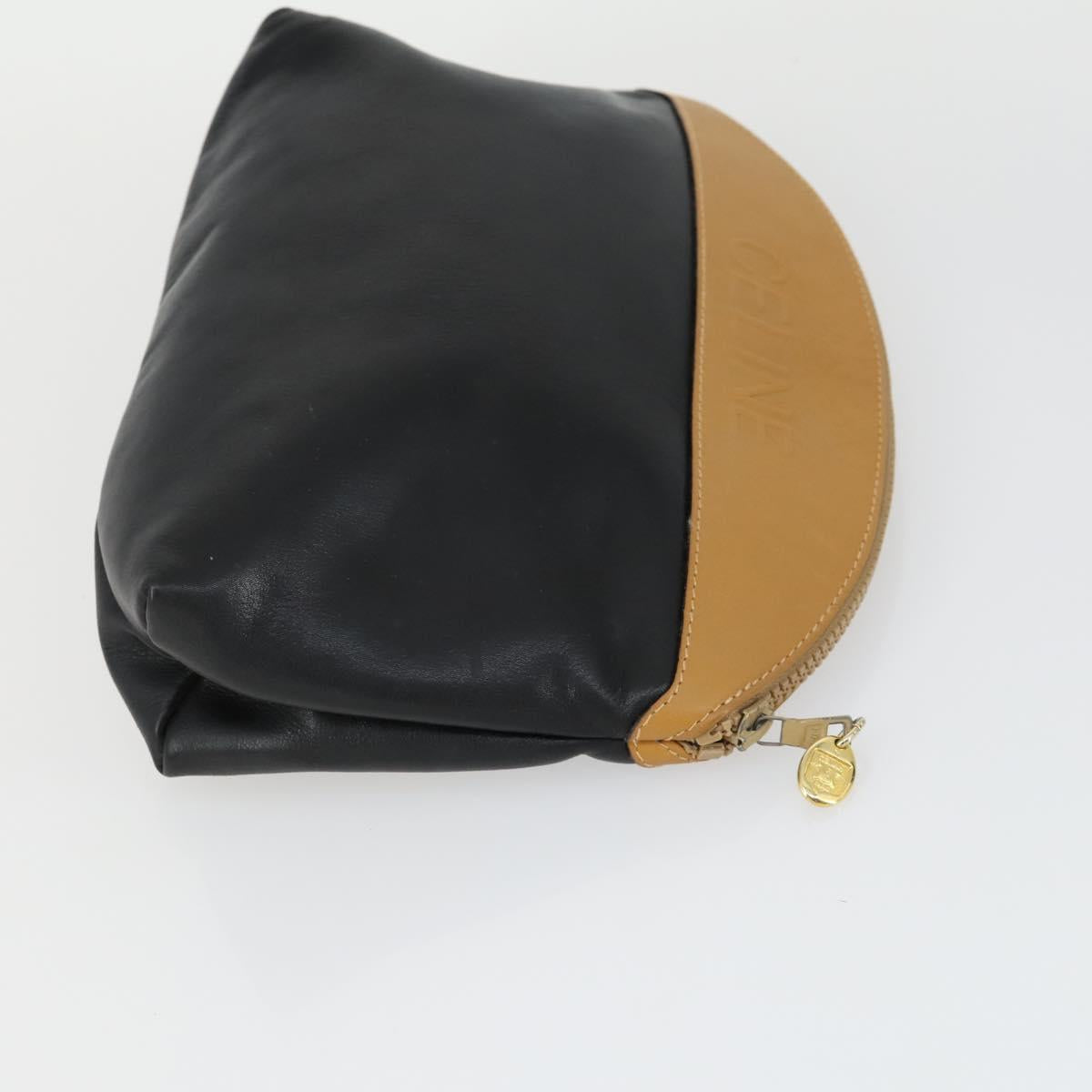 CELINE Macadam Canvas Bag PVC Leather 3 Set Black Beige Auth 162215