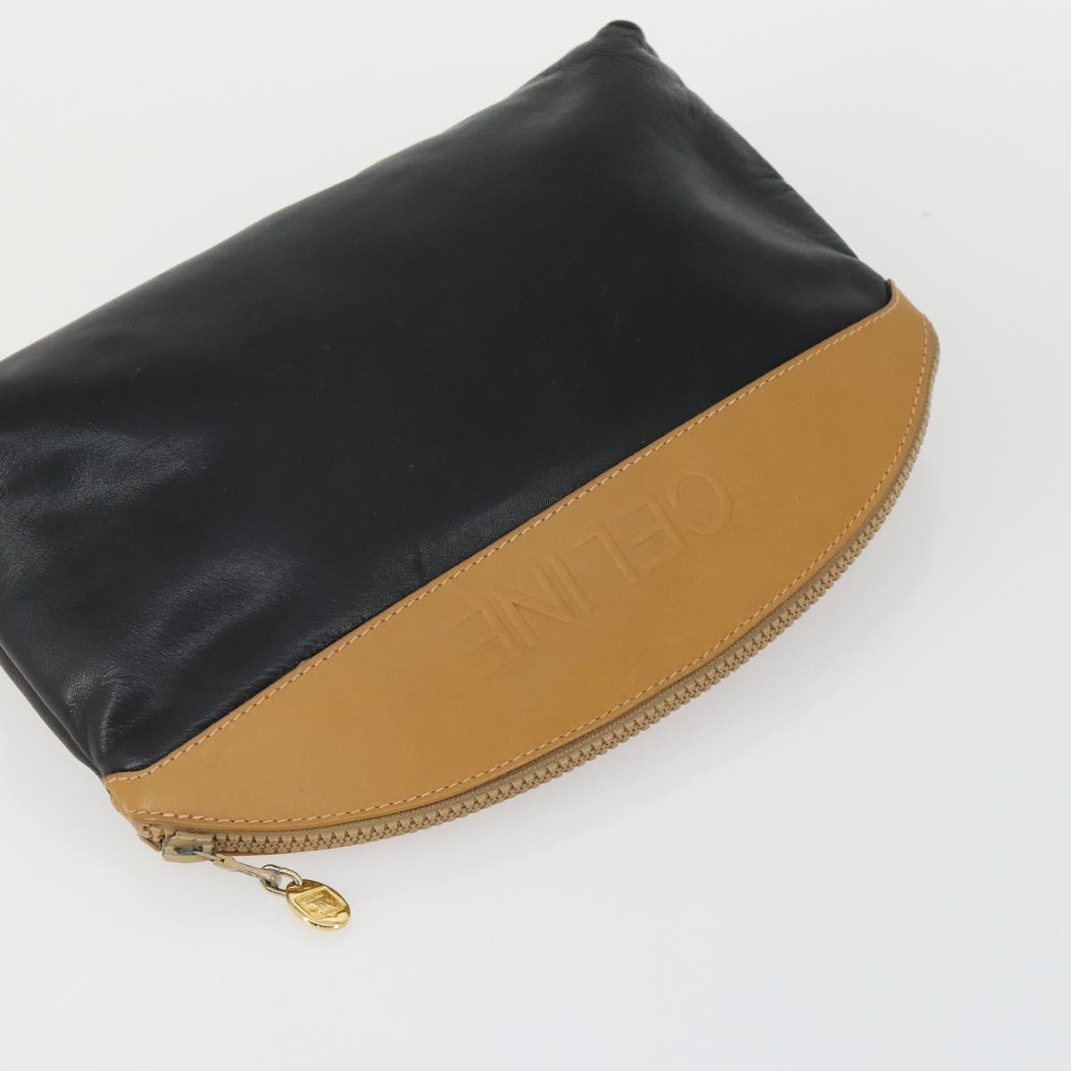 CELINE Macadam Canvas Bag PVC Leather 3 Set Black Beige Auth 162215