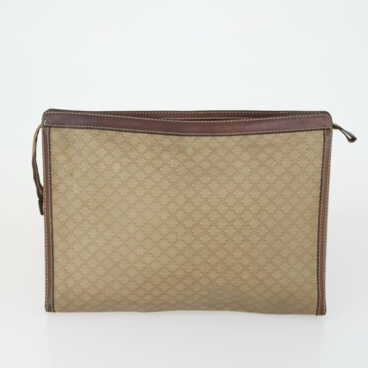 CELINE Macadam Canvas Bag PVC Leather 3 Set Black Beige Auth 162215