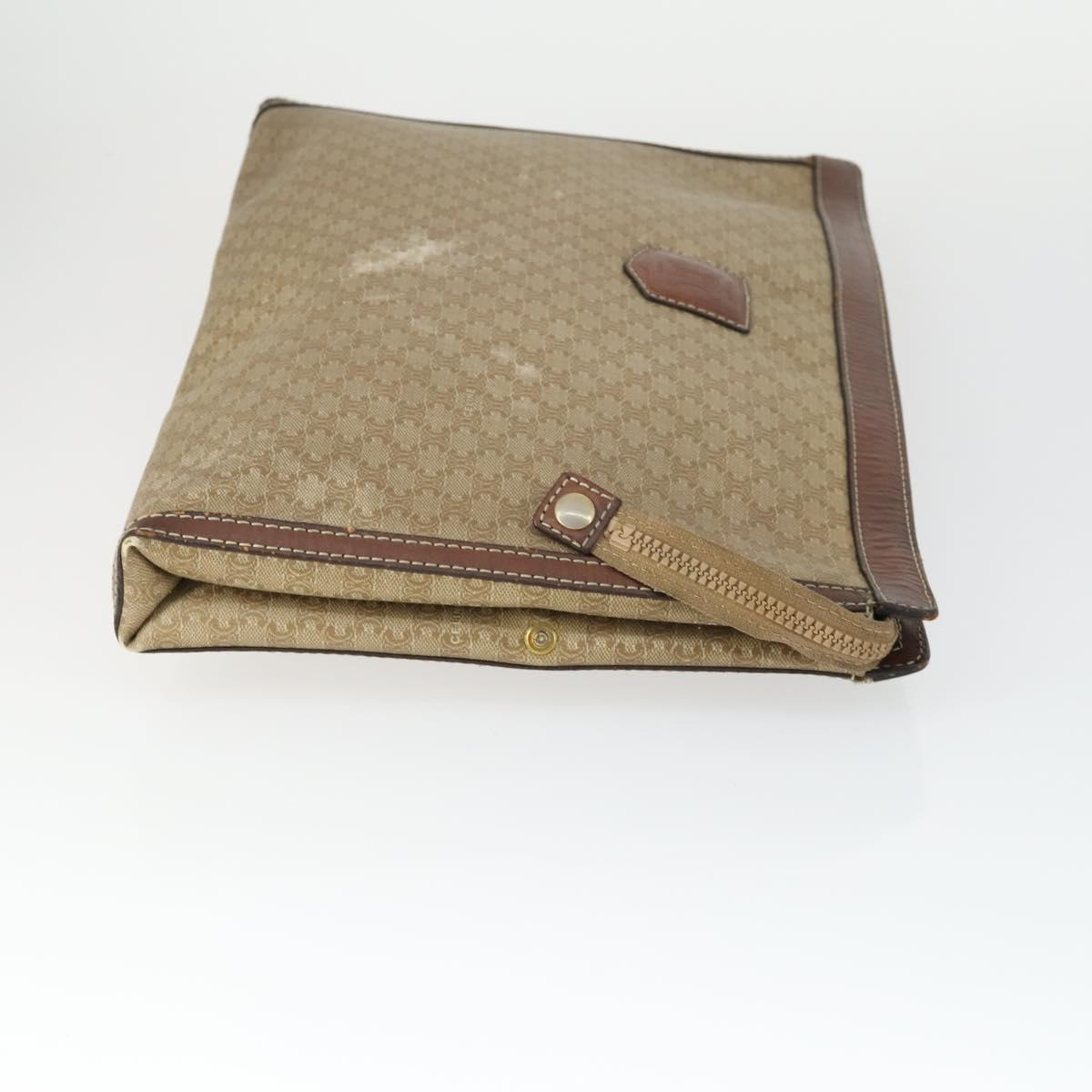 CELINE Macadam Canvas Bag PVC Leather 3 Set Black Beige Auth 162215