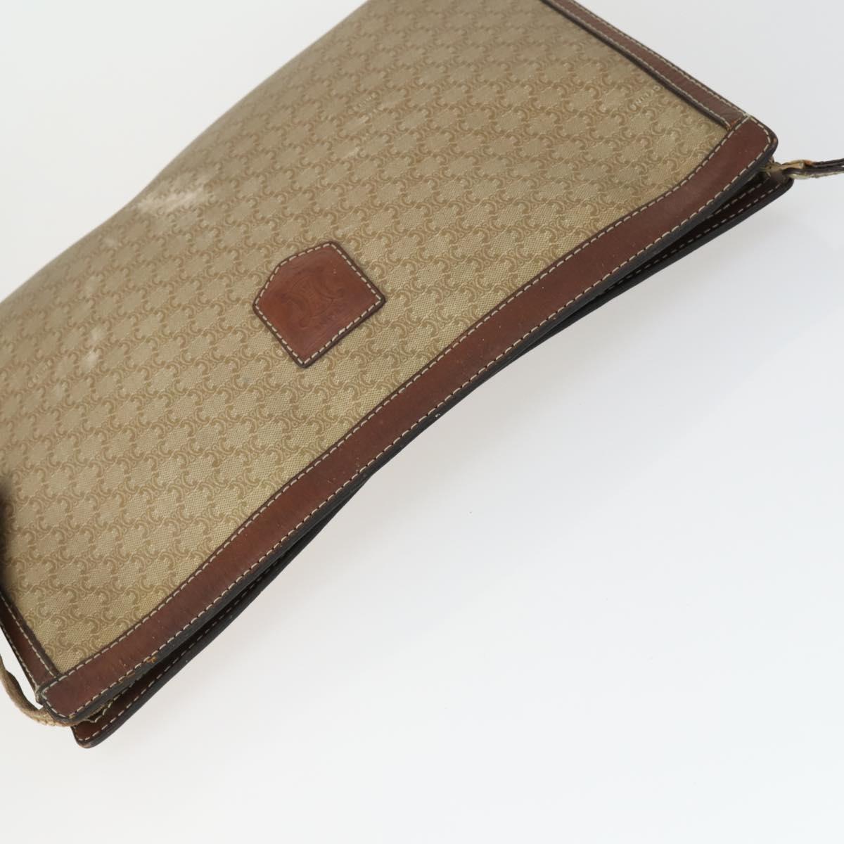 CELINE Macadam Canvas Bag PVC Leather 3 Set Black Beige Auth 162215