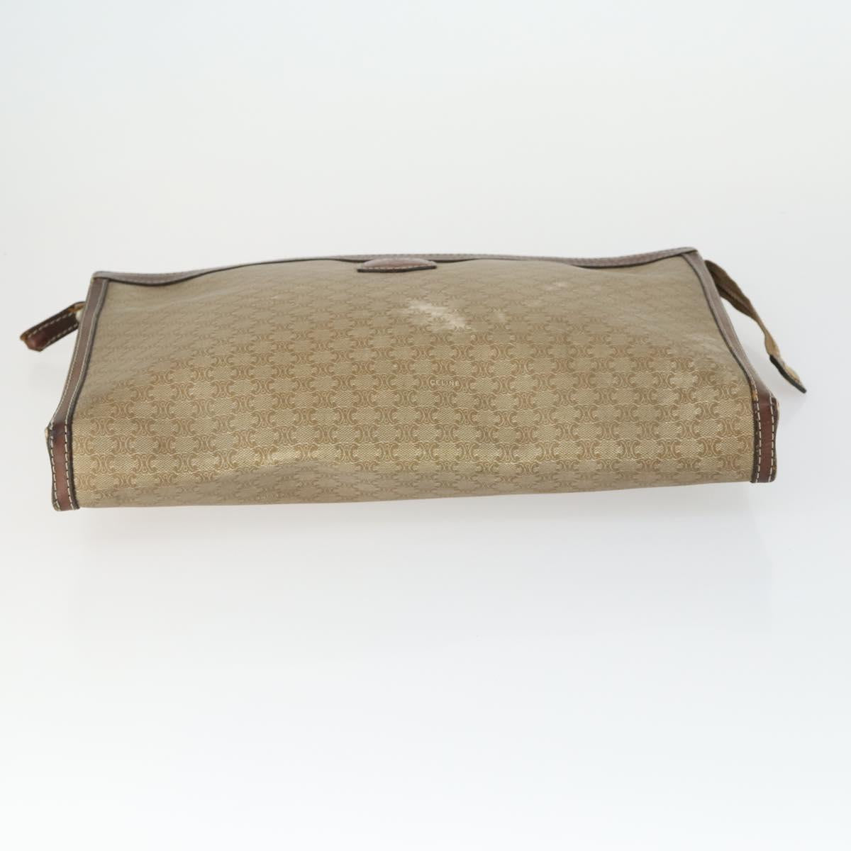 CELINE Macadam Canvas Bag PVC Leather 3 Set Black Beige Auth 162215