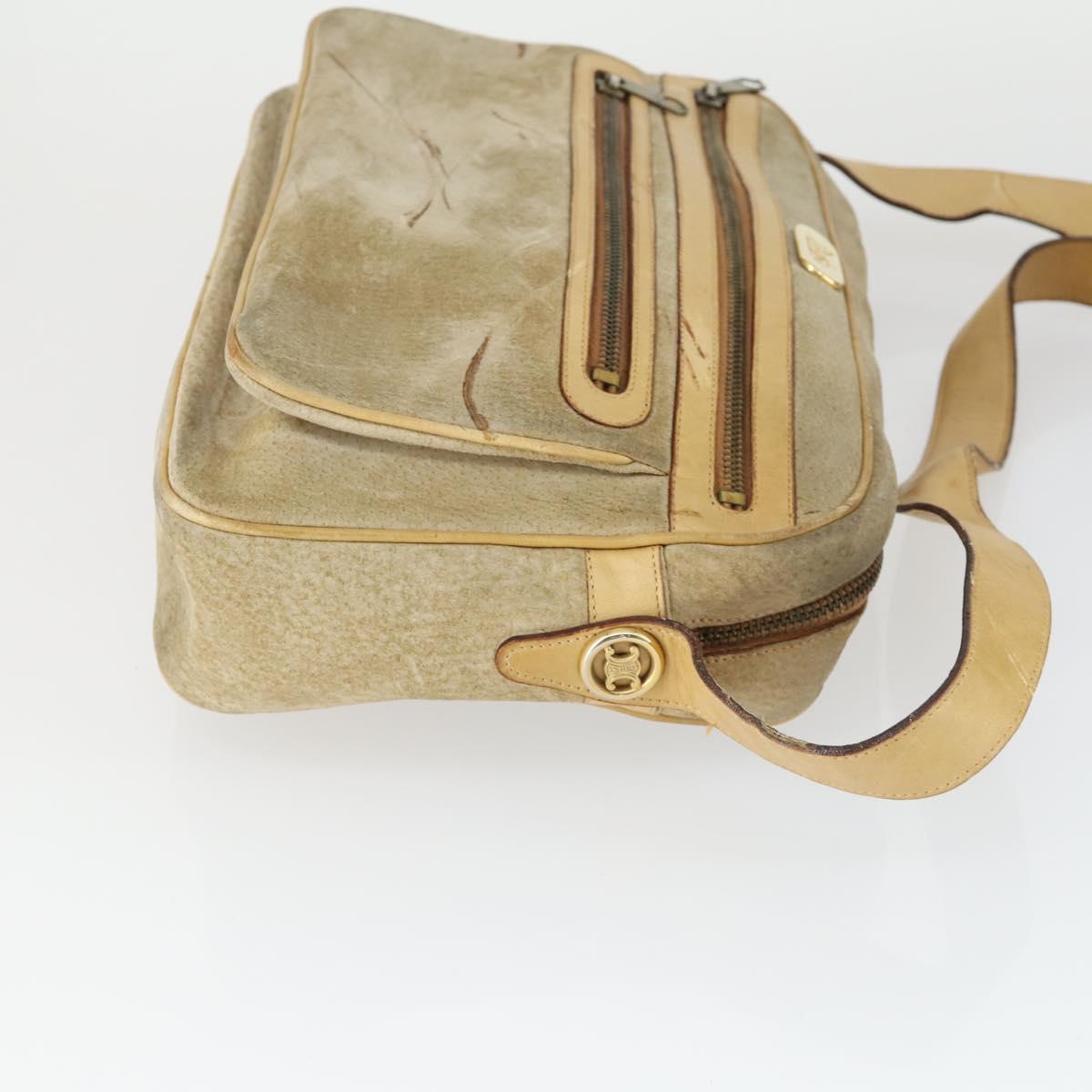 CELINE Macadam Canvas Bag PVC Suede 3 Set Brown Beige Auth 162216