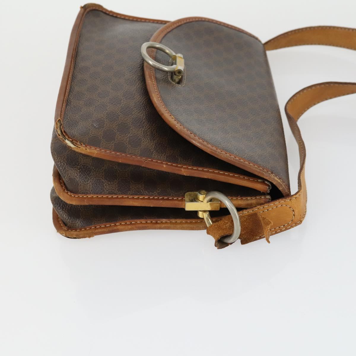 CELINE Macadam Canvas Bag PVC Suede 3 Set Brown Beige Auth 162216