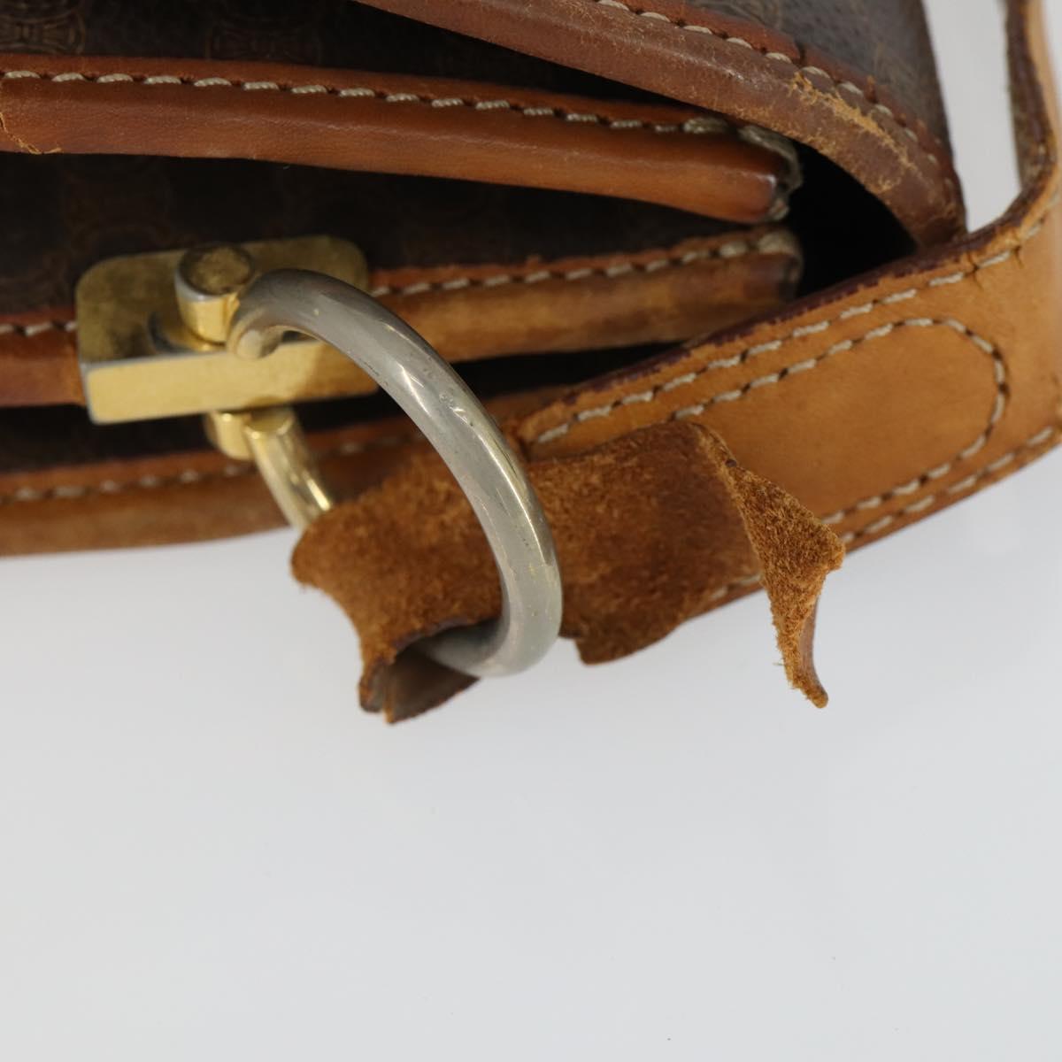 CELINE Macadam Canvas Bag PVC Suede 3 Set Brown Beige Auth 162216