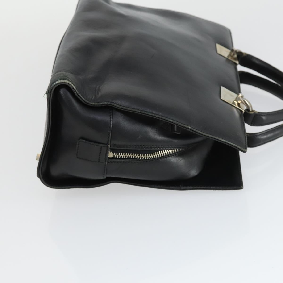 Salvatore Ferragamo Gancini Bag Leather Canvas 3 Set Black Auth 162217