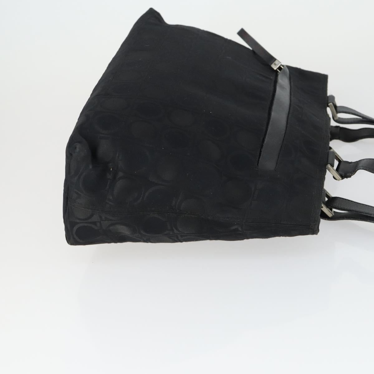 Salvatore Ferragamo Gancini Bag Leather Canvas 3 Set Black Auth 162217