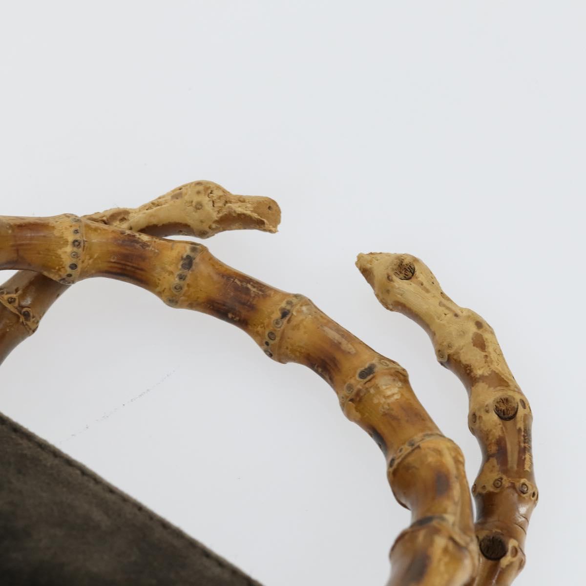 GUCCI Bamboo Shoulder Bag Leather Canvas Suede 3 Set Black Brown Auth 162219