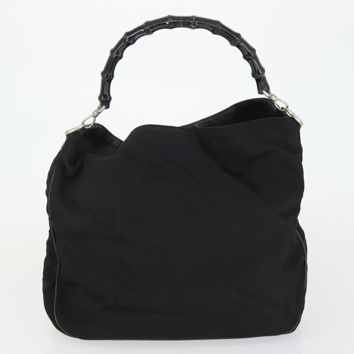 GUCCI Bamboo Shoulder Bag Leather Canvas Suede 3 Set Black Brown Auth 162219