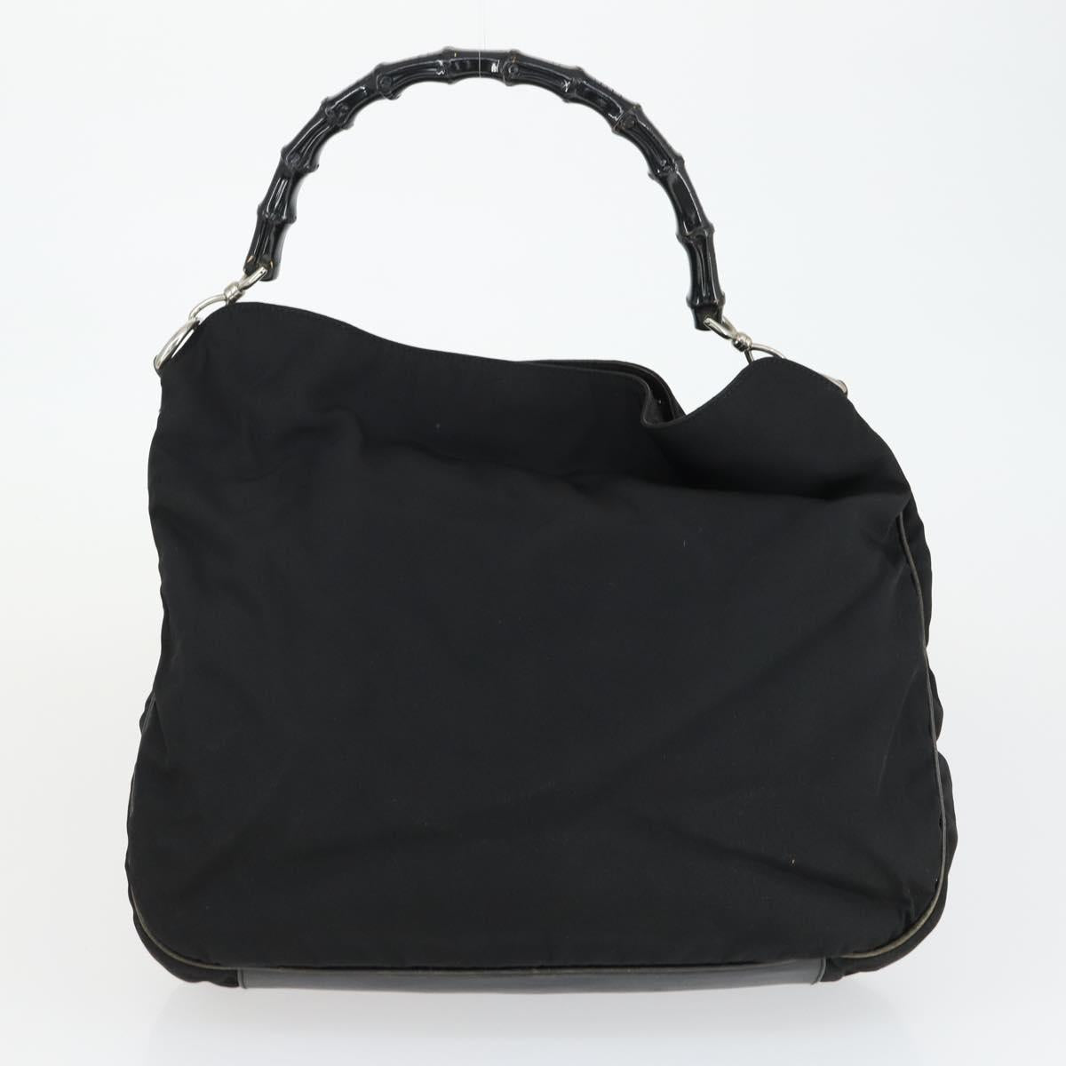 GUCCI Bamboo Shoulder Bag Leather Canvas Suede 3 Set Black Brown Auth 162219