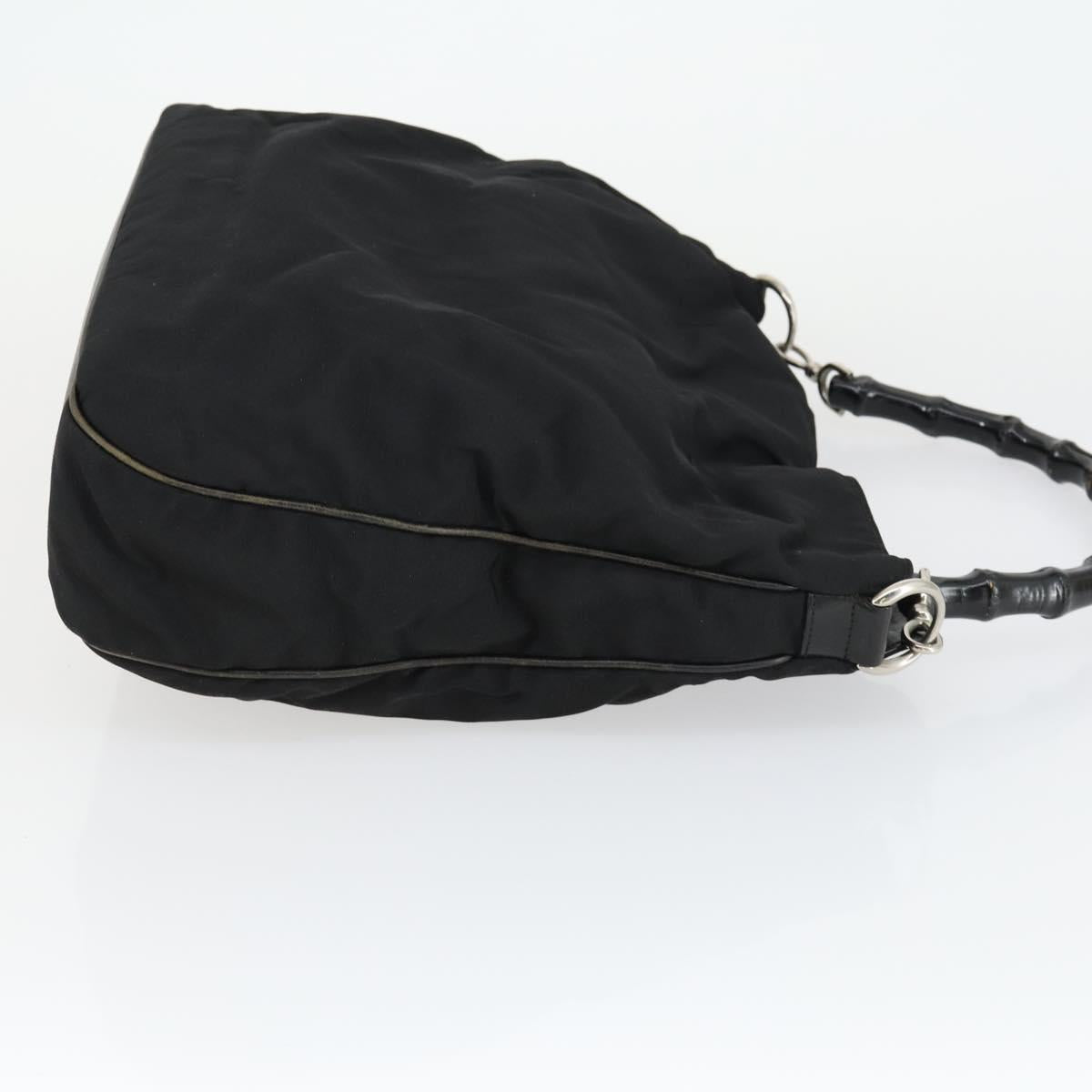 GUCCI Bamboo Shoulder Bag Leather Canvas Suede 3 Set Black Brown Auth 162219