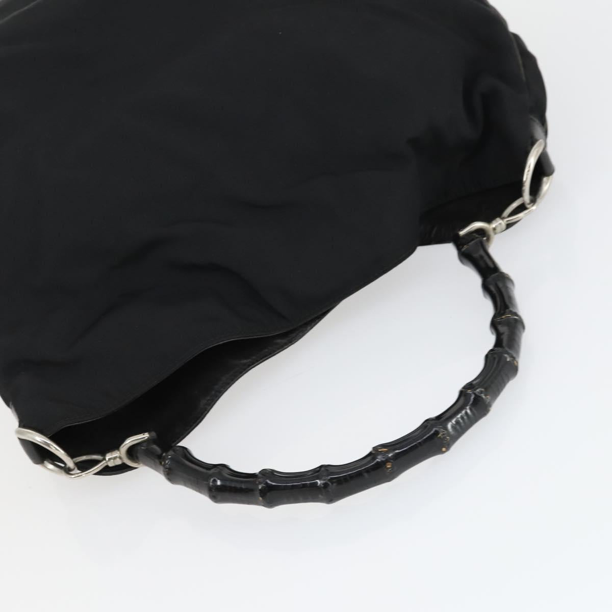 GUCCI Bamboo Shoulder Bag Leather Canvas Suede 3 Set Black Brown Auth 162219