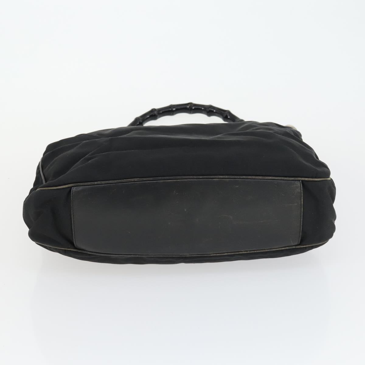 GUCCI Bamboo Shoulder Bag Leather Canvas Suede 3 Set Black Brown Auth 162219