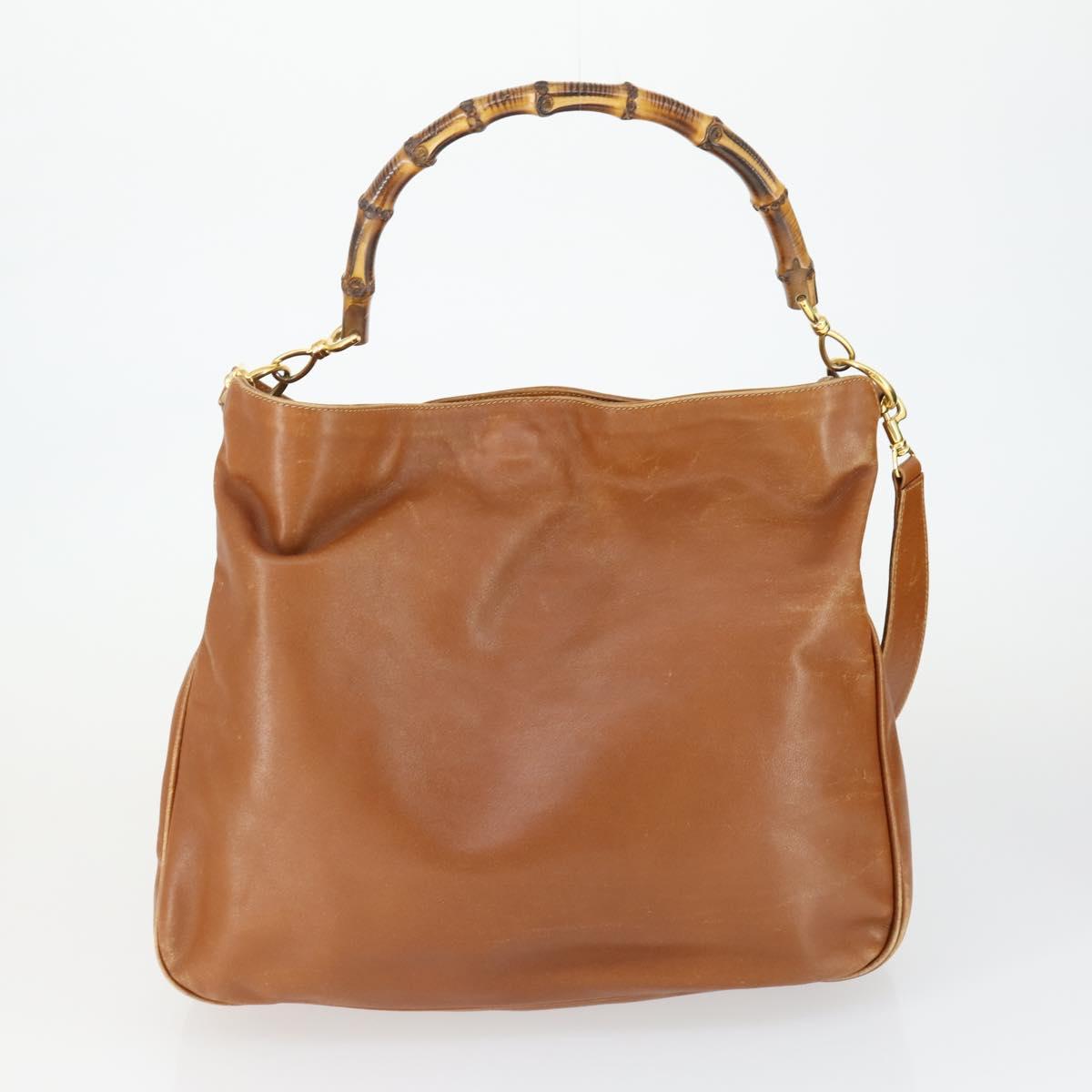 GUCCI Bamboo Shoulder Bag Leather Canvas Suede 3 Set Black Brown Auth 162219