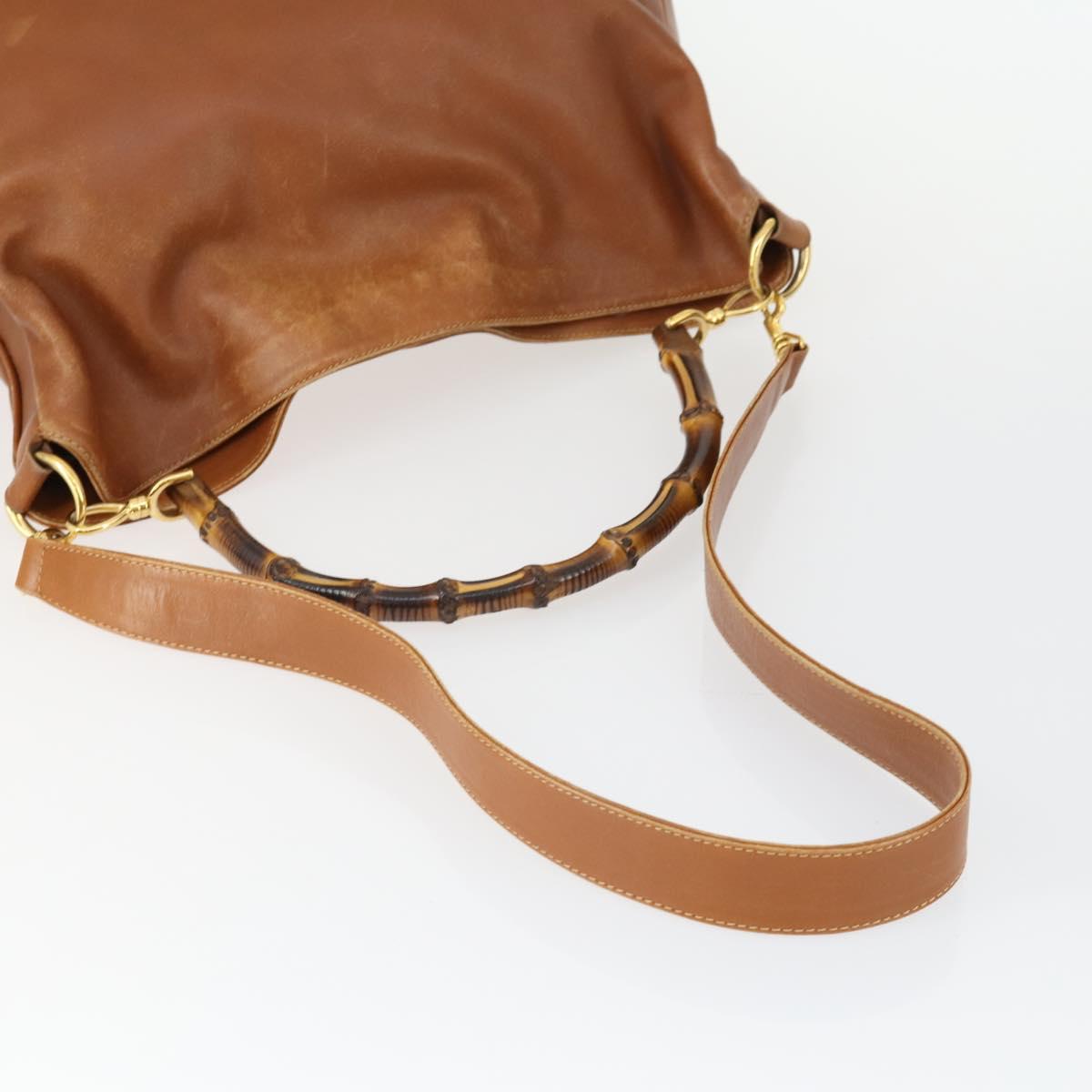 GUCCI Bamboo Shoulder Bag Leather Canvas Suede 3 Set Black Brown Auth 162219