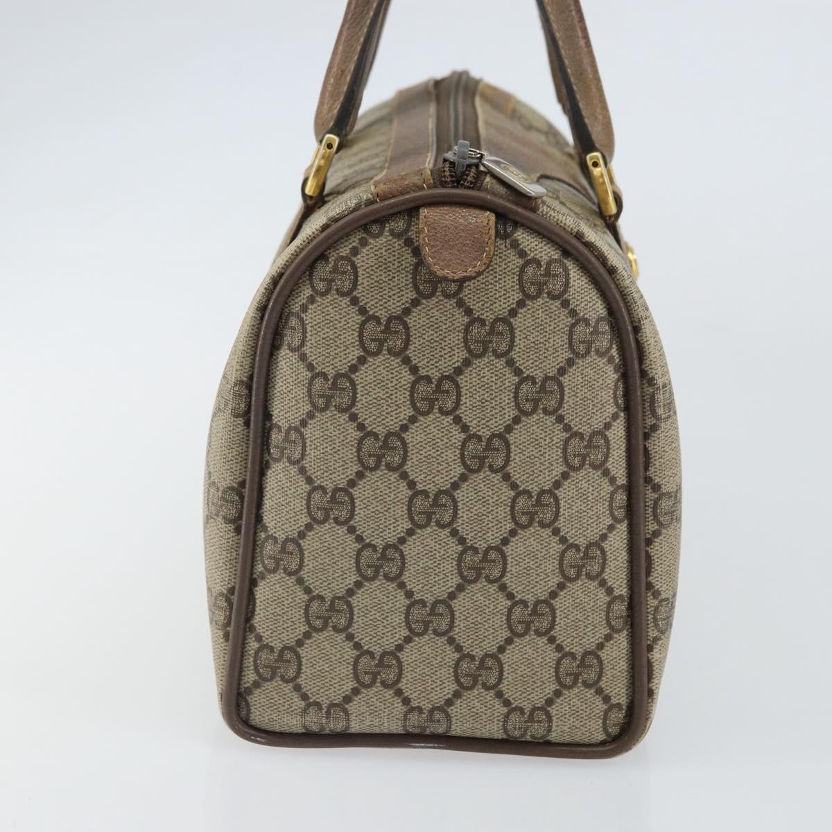 GUCCI GG Supreme Web Sherry Line Hand Bag PVC Beige 116 02 006 Auth 162248