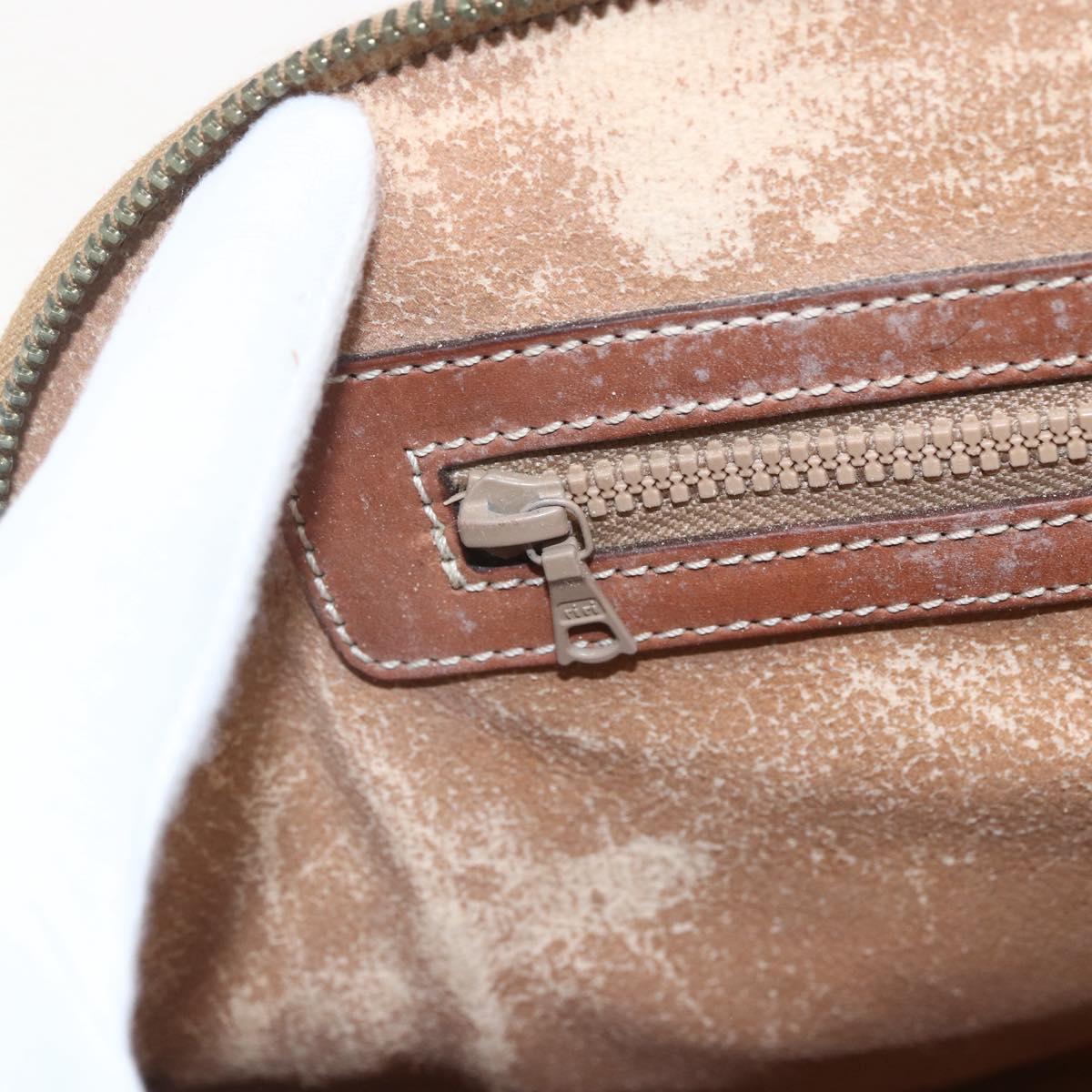 CELINE Macadam Canvas Hand Bag PVC Leather Brown Gold Auth 162250