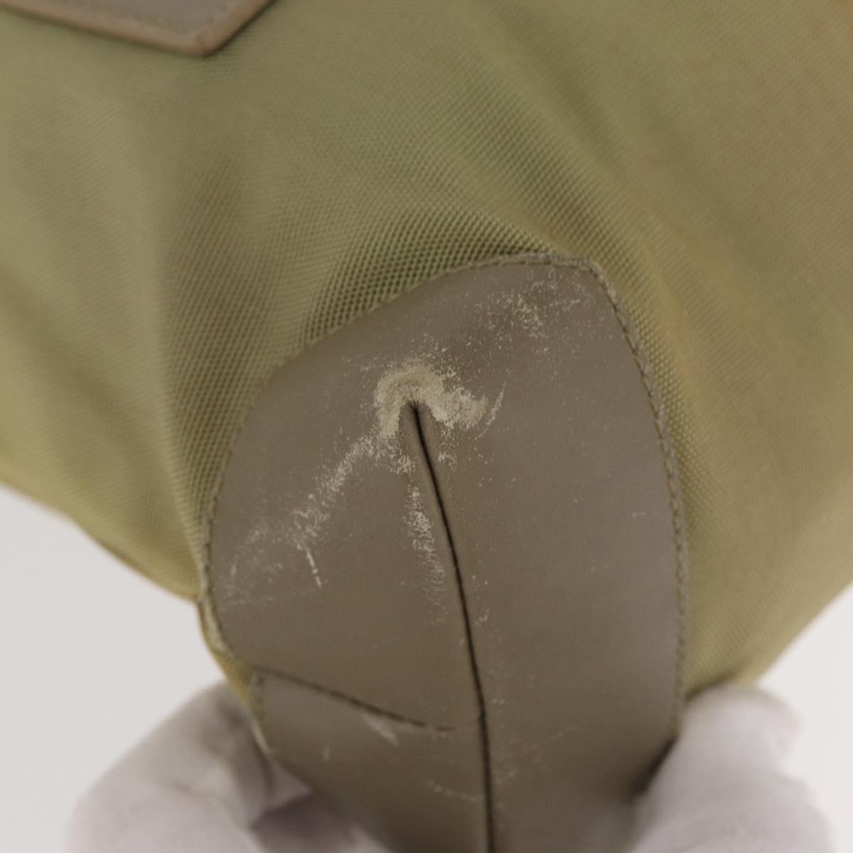 GUCCI Web Sherry Line Tote Bag Canvas Khaki Silver 019 0402 1705 Auth 162256