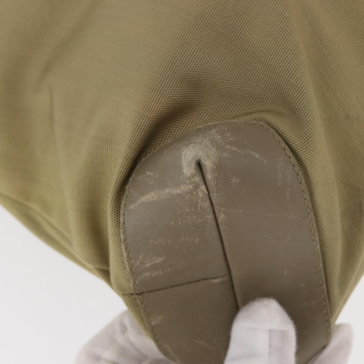 GUCCI Web Sherry Line Tote Bag Canvas Khaki Silver 019 0402 1705 Auth 162256