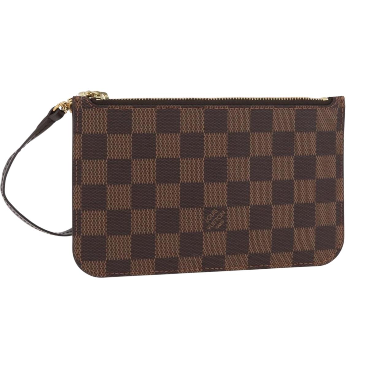 LOUIS VUITTON Damier Ebene Neverfull PM Pouch LV Auth 162258