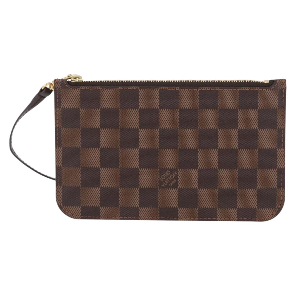 LOUIS VUITTON Damier Ebene Neverfull PM Pouch LV Auth 162258