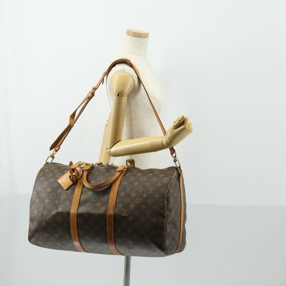 LOUIS VUITTON Monogram Keepall Bandouliere 50 Boston Bag M41416 LV Auth 162281