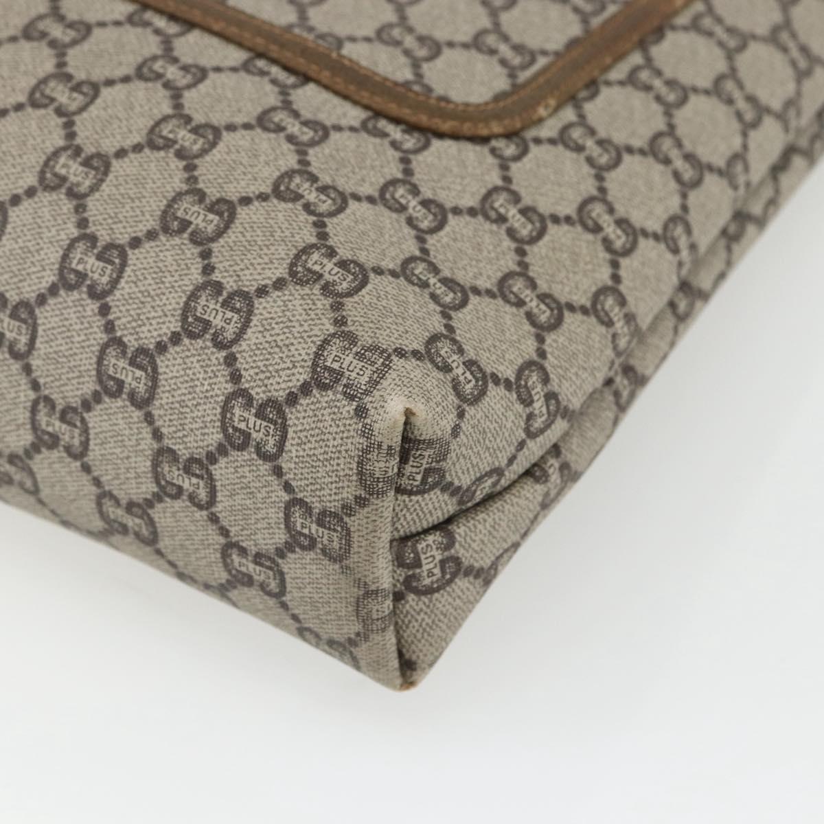 GUCCI GG Plus Supreme Web Sherry Line Tote Bag PVC Beige Gold Auth 162304