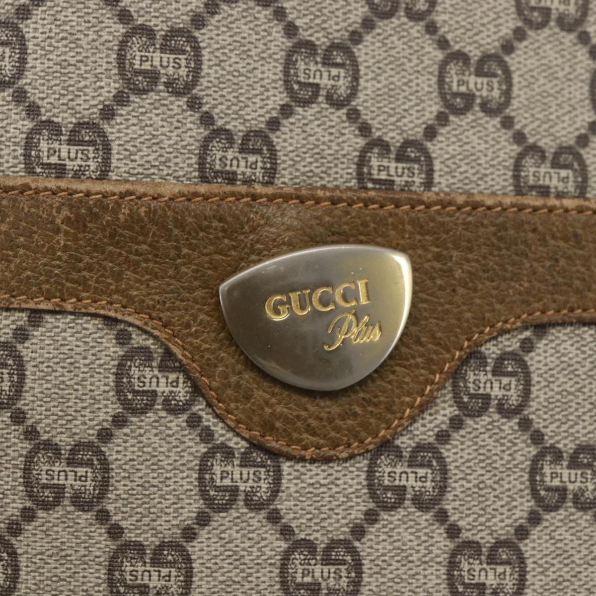 GUCCI GG Plus Supreme Web Sherry Line Tote Bag PVC Beige Gold Auth 162304