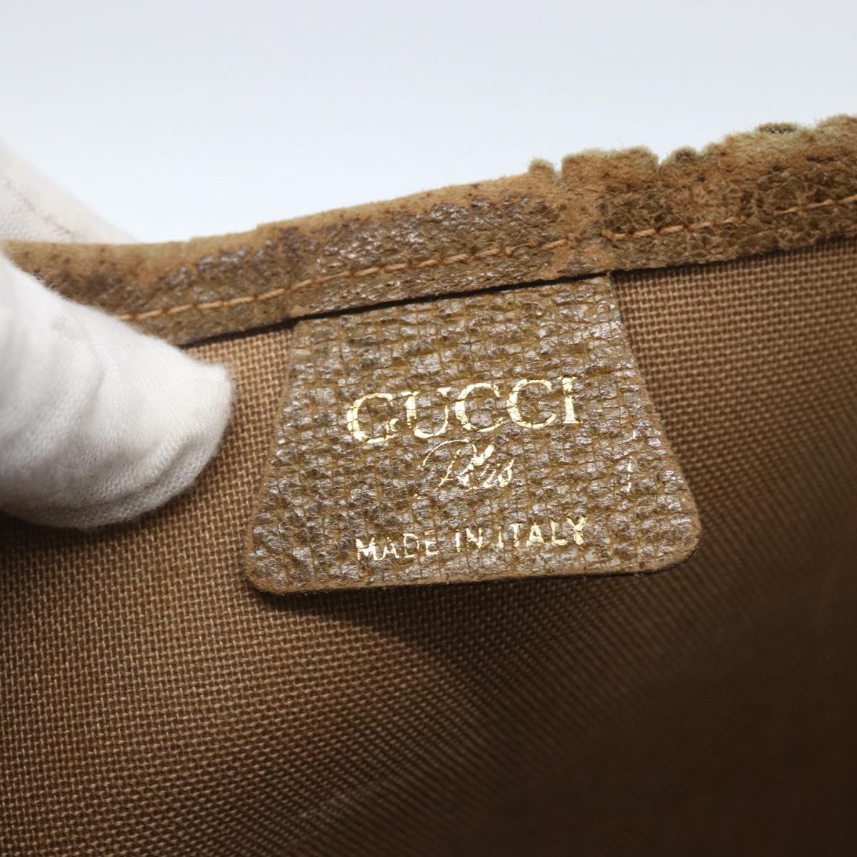 GUCCI GG Plus Supreme Web Sherry Line Tote Bag PVC Beige Gold Auth 162304