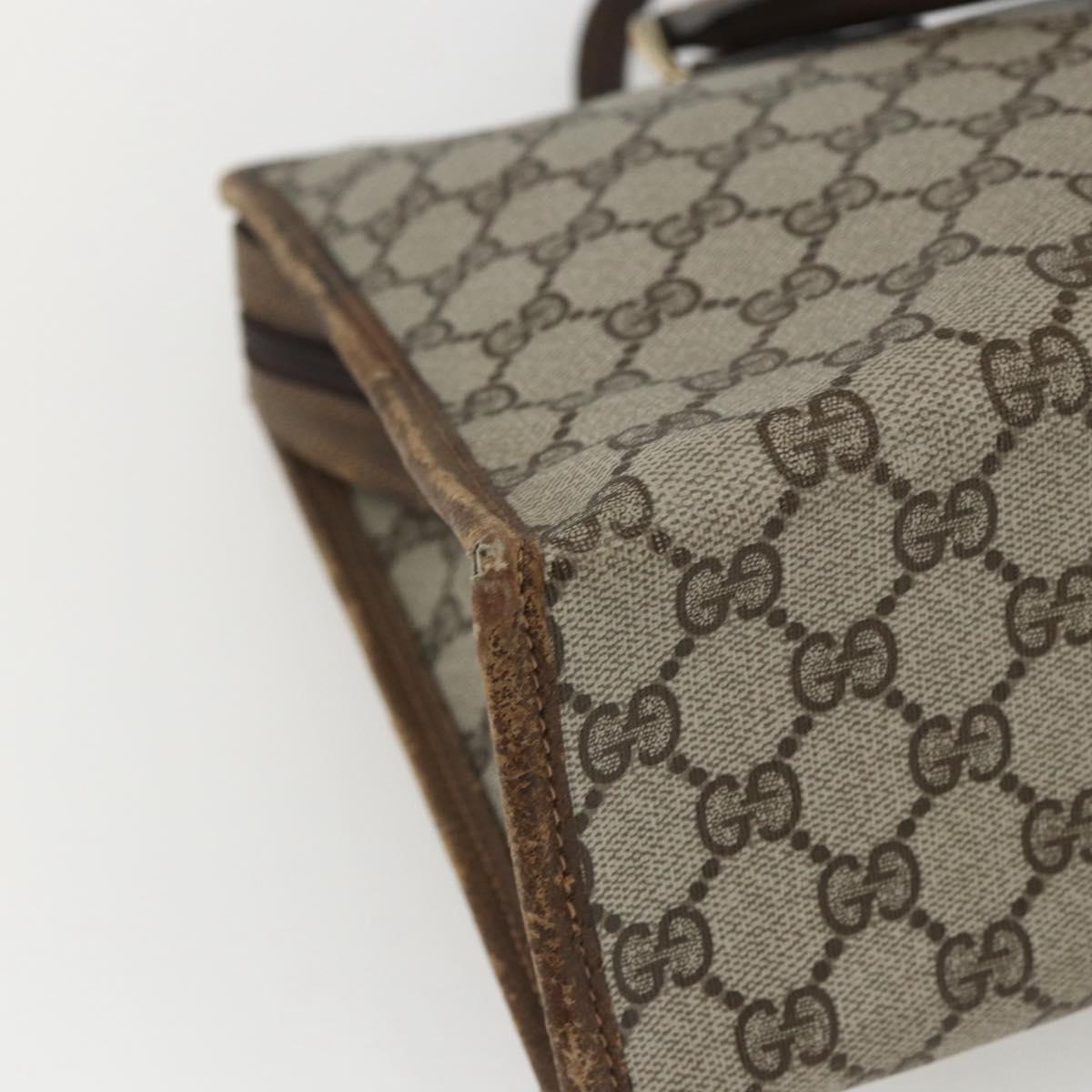 GUCCI GG Supreme Web Sherry Line Hand Bag PVC Beige Gold 010 378 Auth 162305