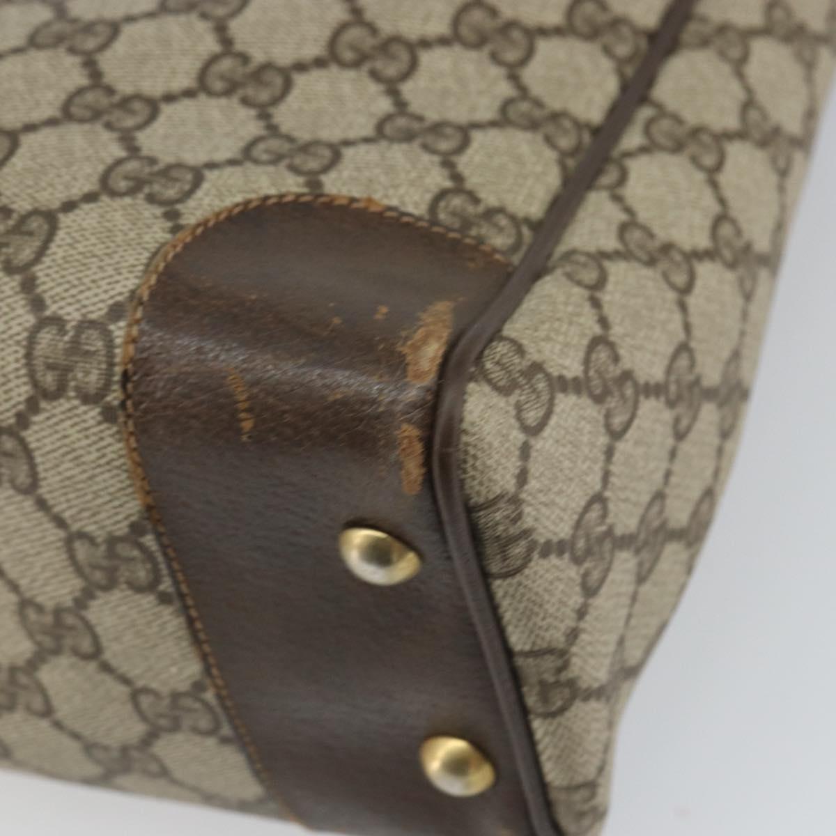 GUCCI GG Supreme Web Sherry Line Hand Bag PVC Beige 378 002 4466 Auth 162306