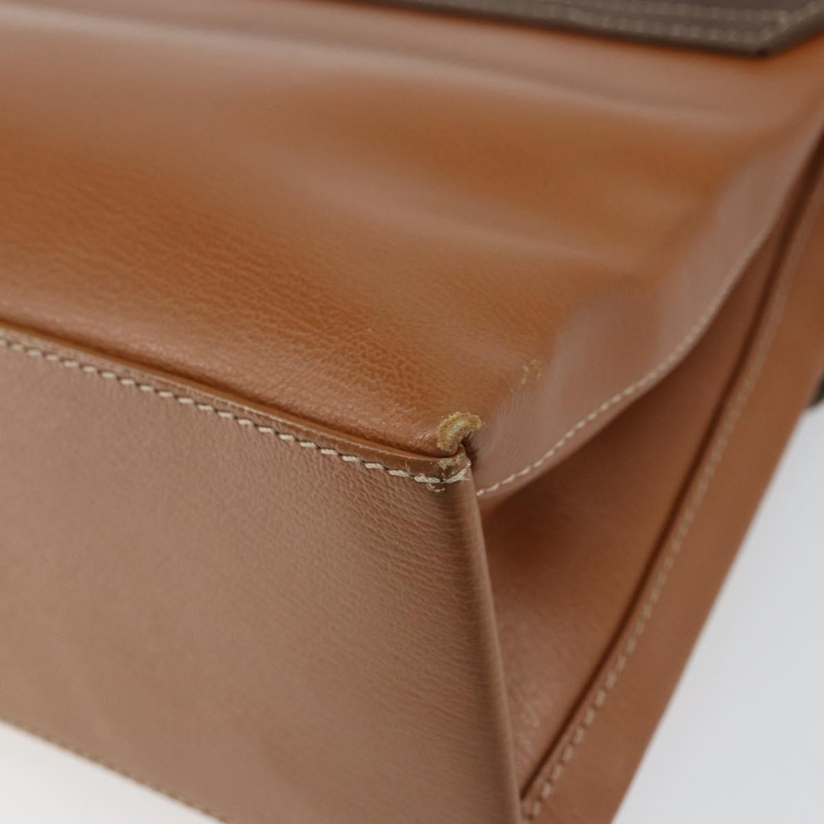 LOEWE Velazquez Hand Bag Leather Brown Gold Auth 162319
