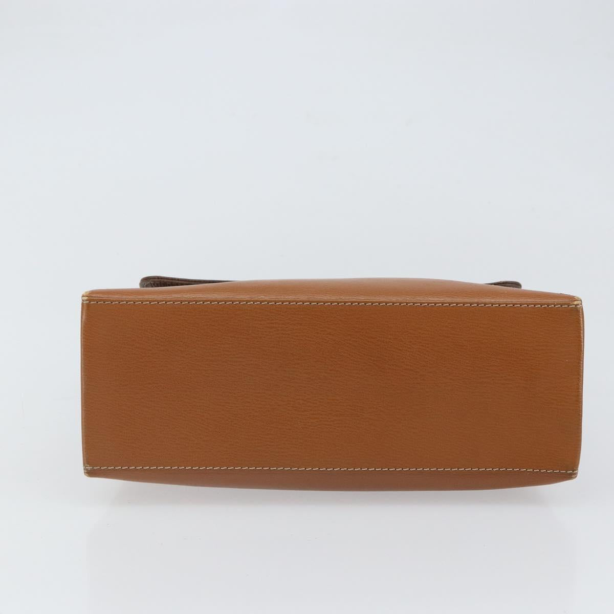 LOEWE Velazquez Hand Bag Leather Brown Gold Auth 162319