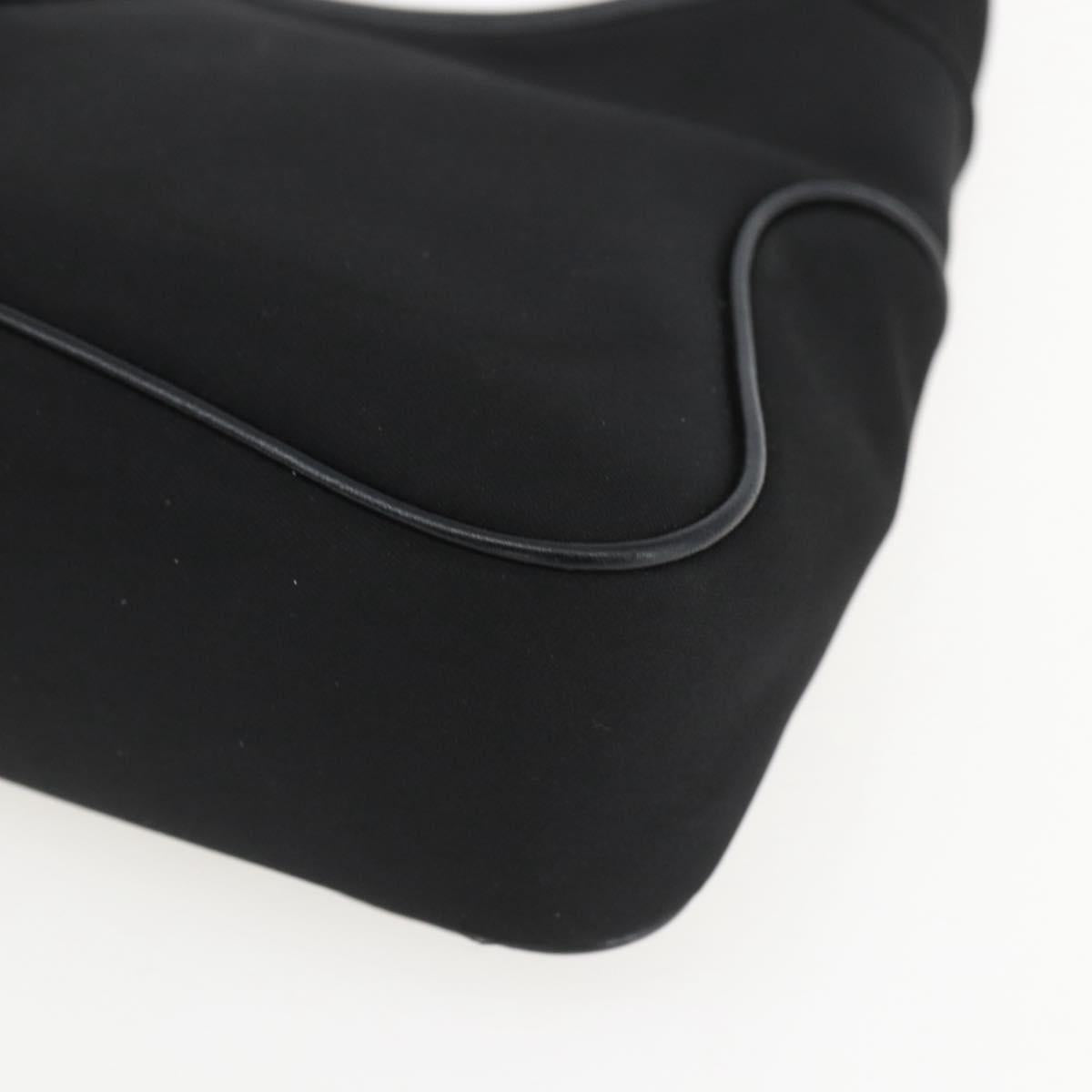 Salvatore Ferragamo Hand Bag Nylon Black Silver Auth 162323