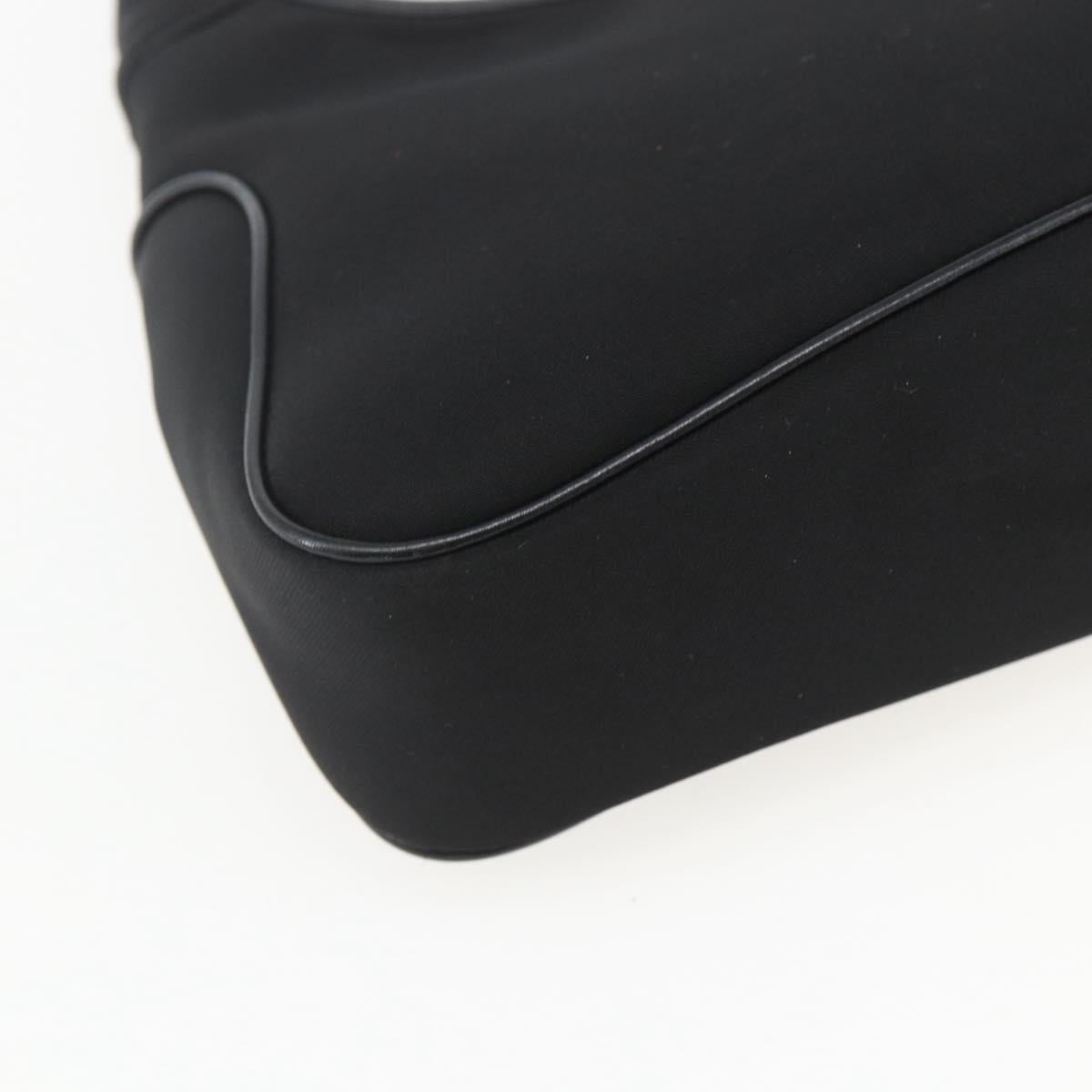 Salvatore Ferragamo Hand Bag Nylon Black Silver Auth 162323