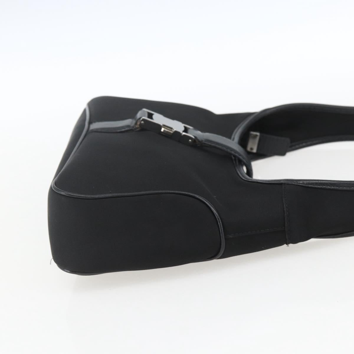 Salvatore Ferragamo Hand Bag Nylon Black Silver Auth 162323