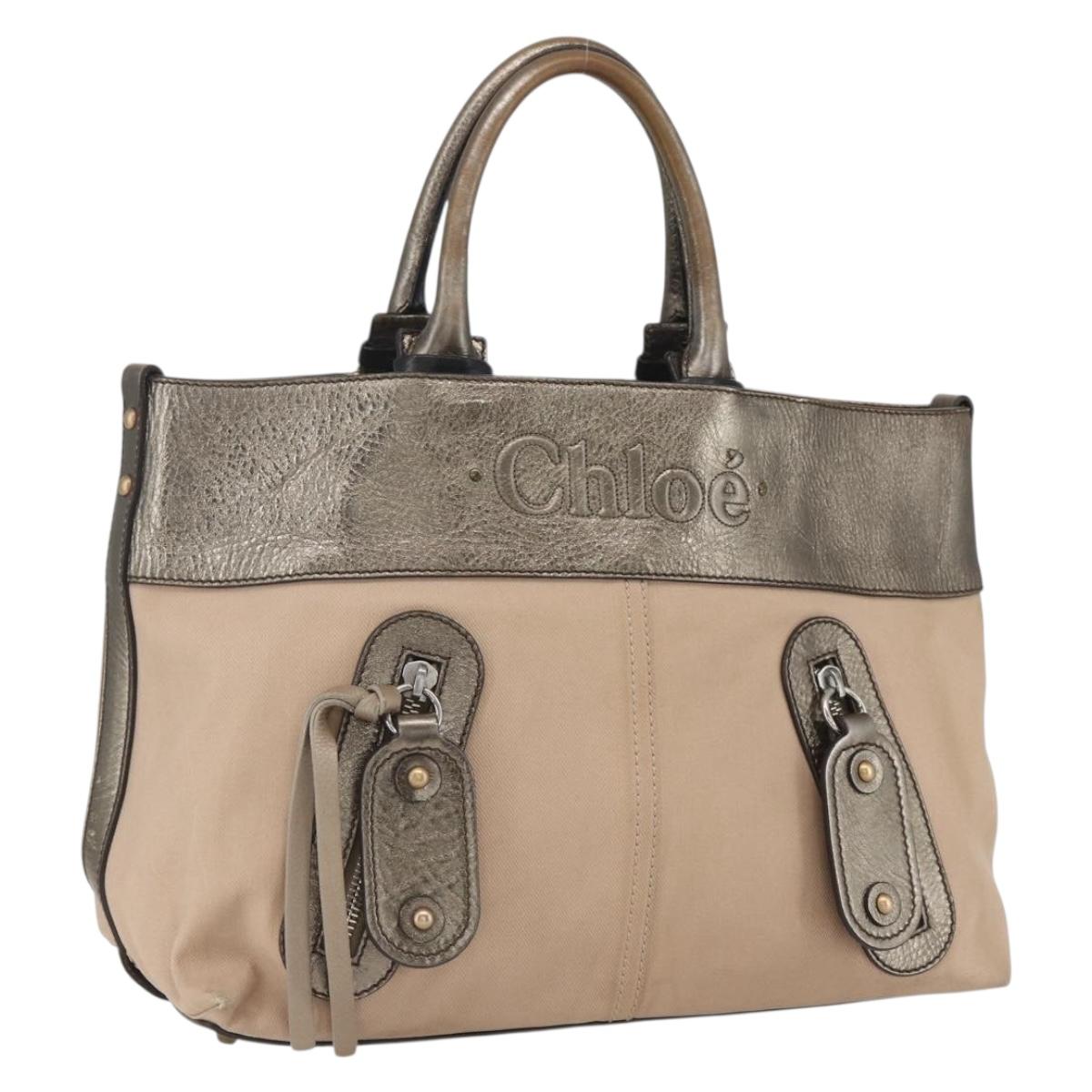 Chloe Tote Bag PVC Leather Gold Auth 162332
