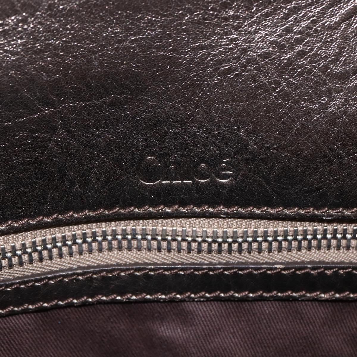 Chloe Tote Bag PVC Leather Gold Auth 162332
