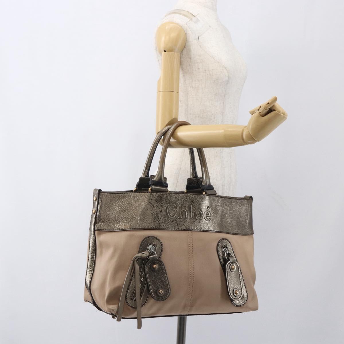 Chloe Tote Bag PVC Leather Gold Auth 162332