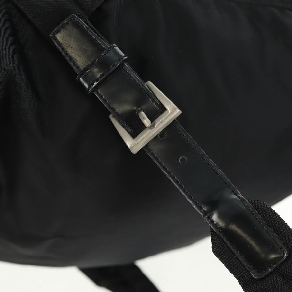 PRADA Backpack Nylon Black Silver Auth 162340A