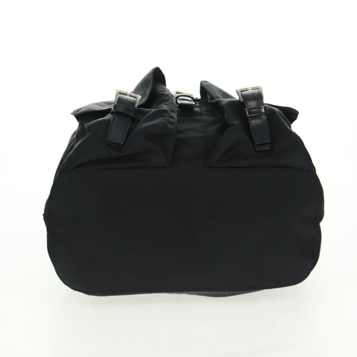 PRADA Backpack Nylon Black Silver Auth 162340A