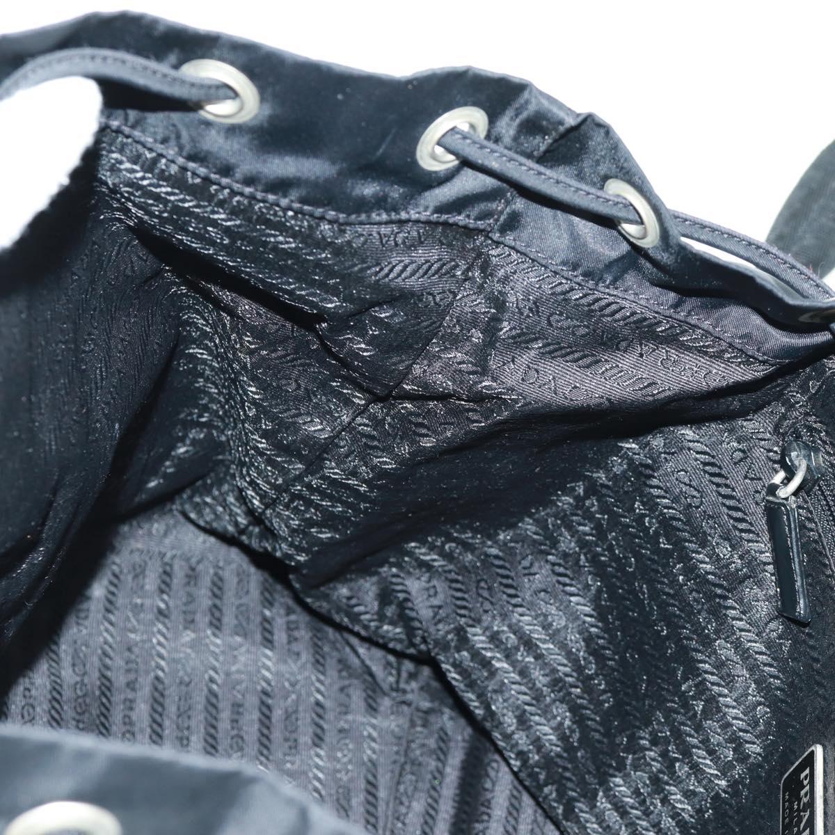 PRADA Backpack Nylon Black Silver Auth 162340A