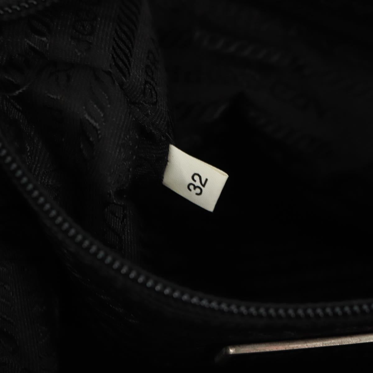 PRADA Backpack Nylon Black Silver Auth 162340A