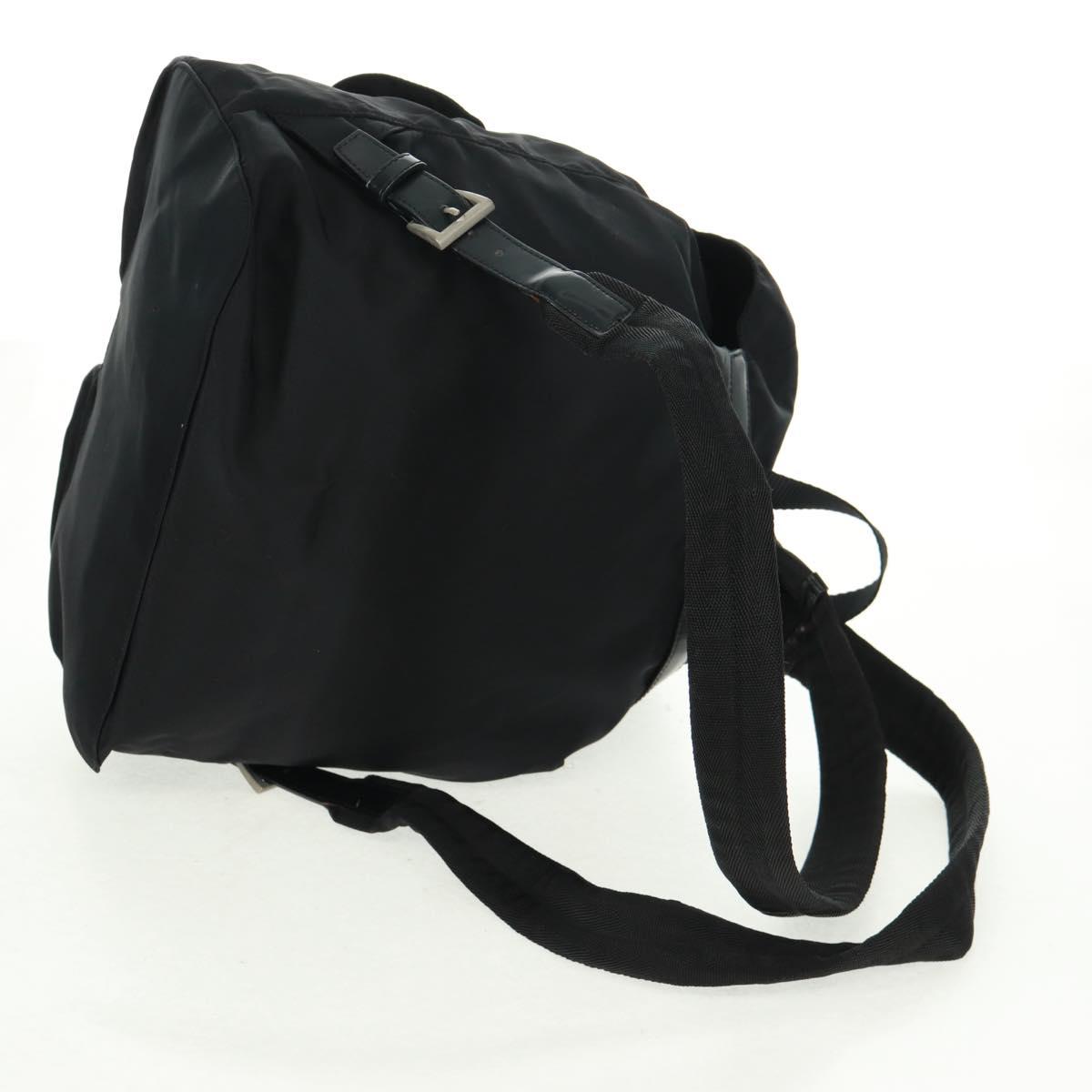PRADA Backpack Nylon Black Silver Auth 162340A