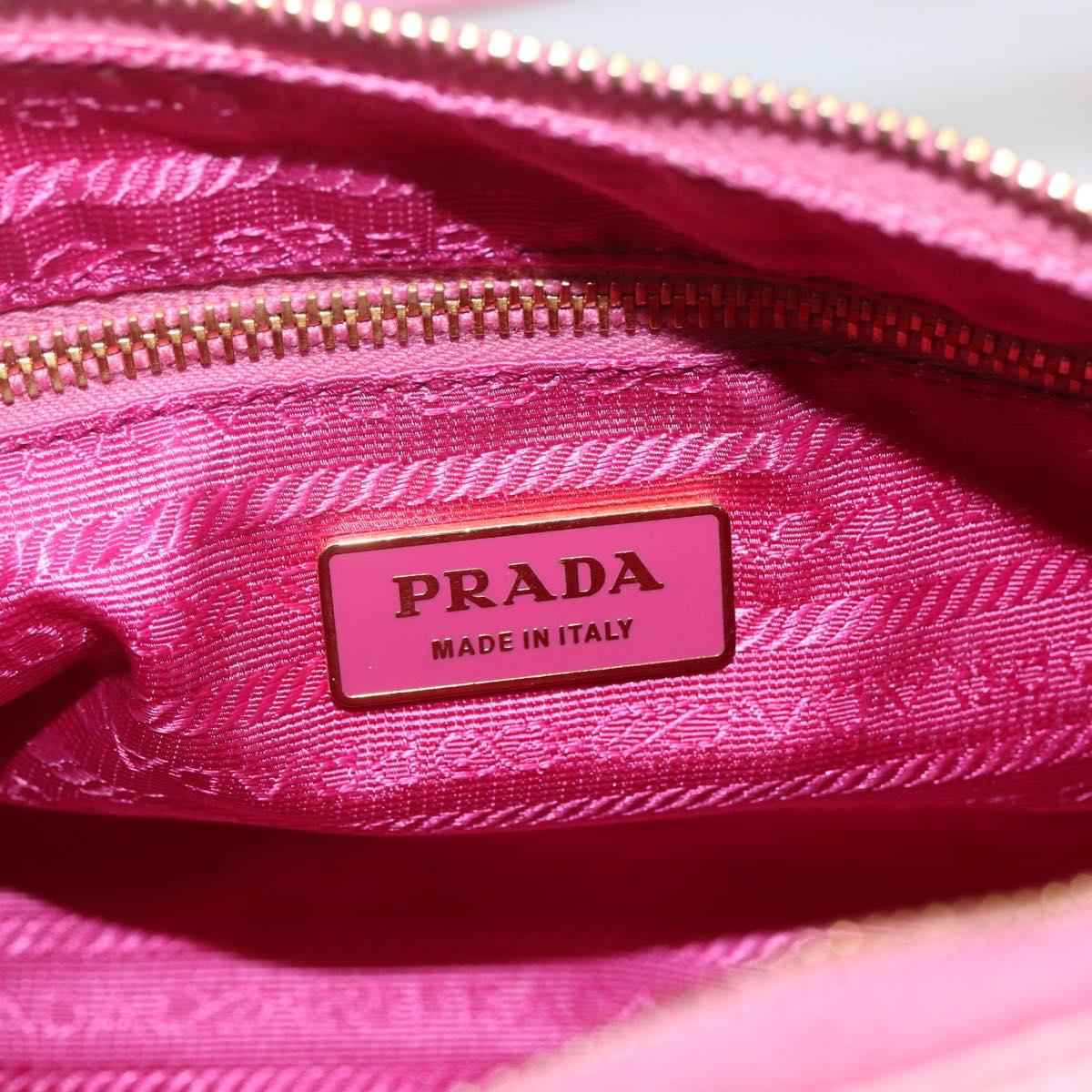 PRADA Shoulder Bag Nylon Pink Gold Auth 162345